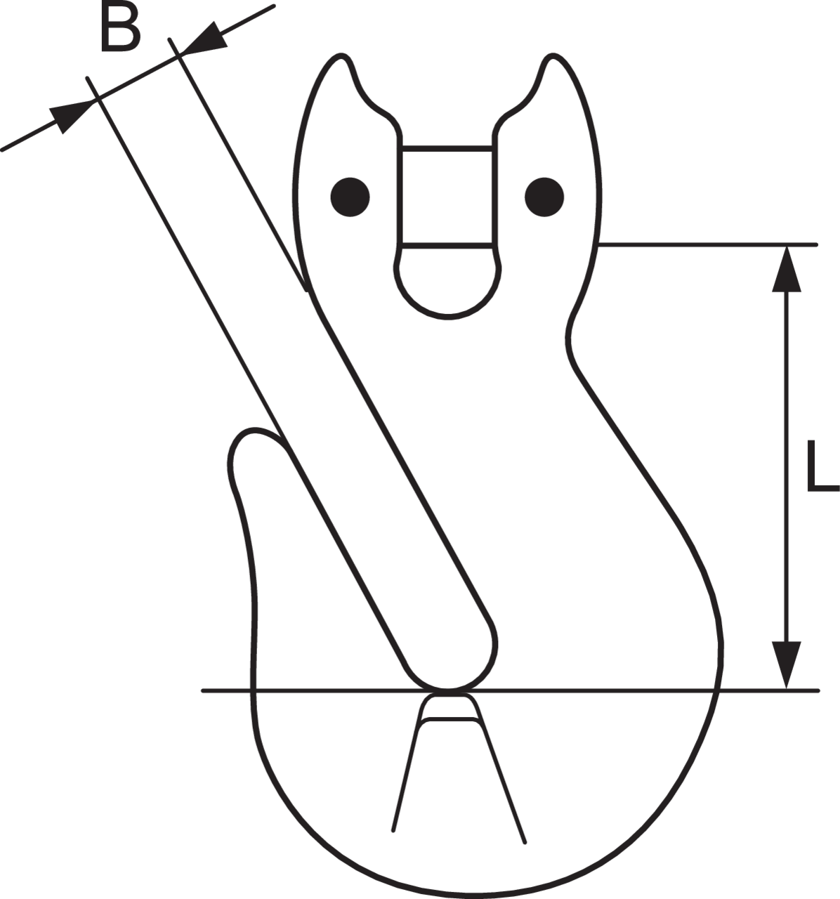 Yoke Clevis Grab Hook Grade 8 measurements Yoke Clevis Grab Hook Grade 8 measurements