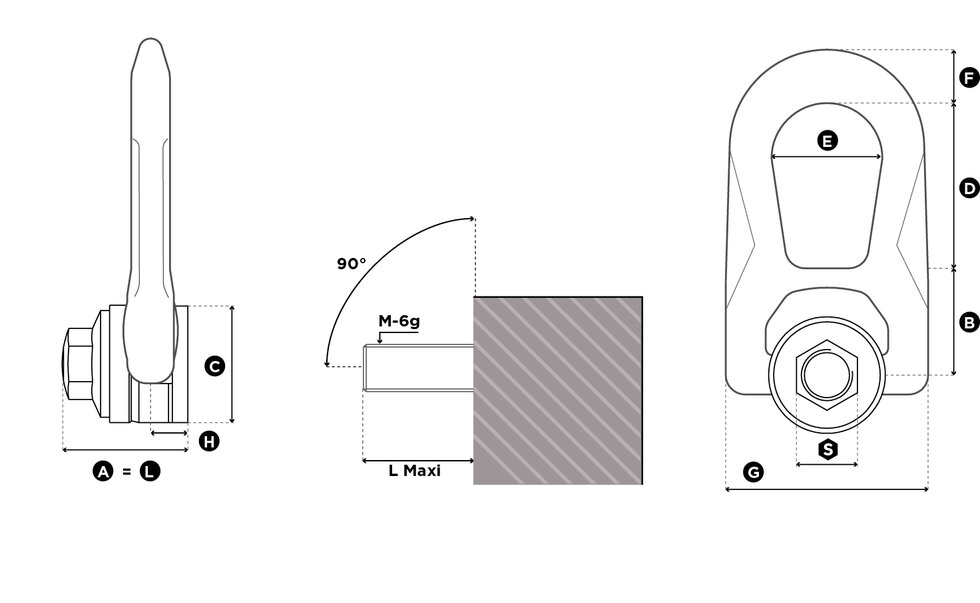 Female Double swivel ring SS FE DSR, stainless steel Certex Poland