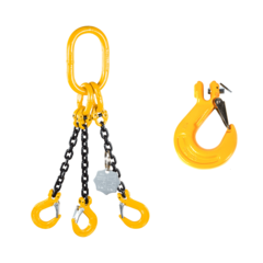 Chain sling G80 3-leg with sling hooks