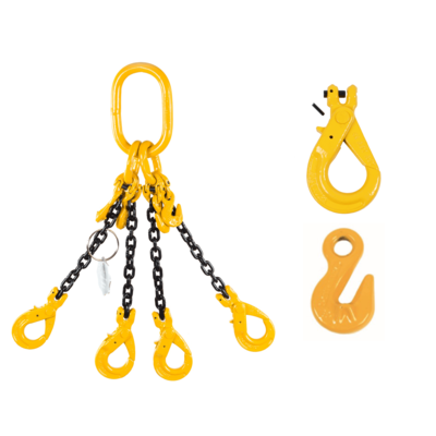 Chain Sling G80 4-leg with Safety Hooks and Grab Hooks