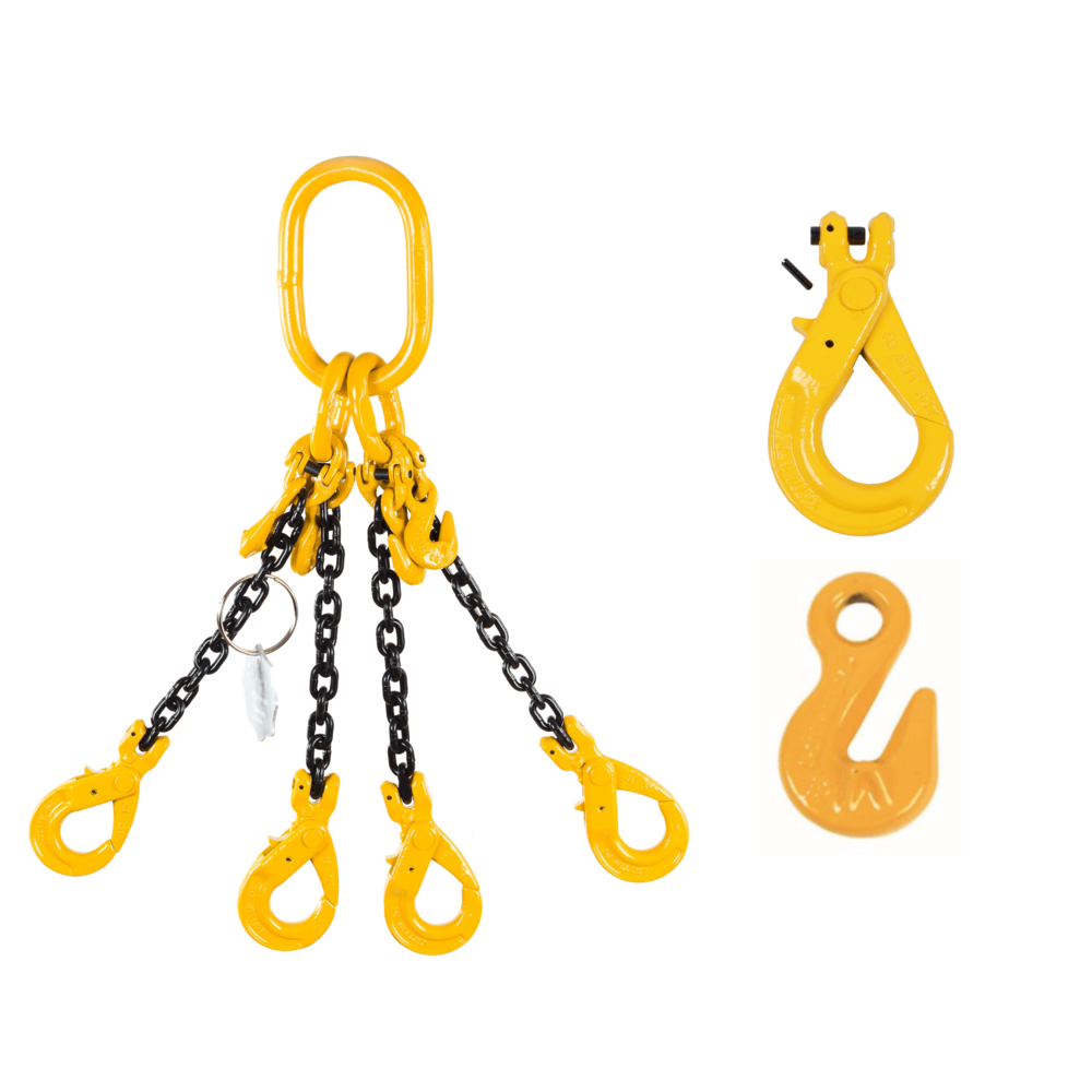 Chain Sling G80 4-leg with Safety Hooks and Grab Hooks