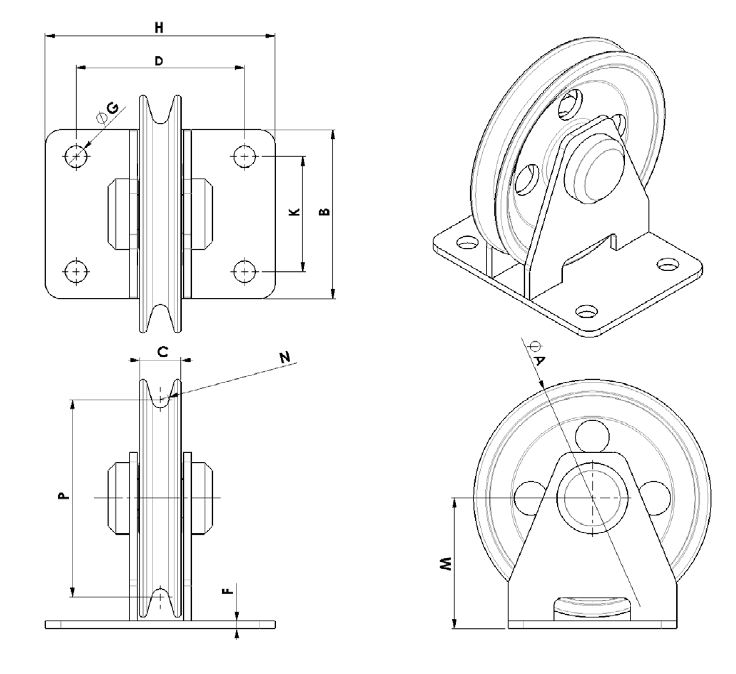 Pulley Block Gebuwin KB150-7500 | Certex Poland