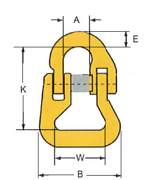 Grade 80 Fiber sling connection link for round- and webbing slings - blueprint