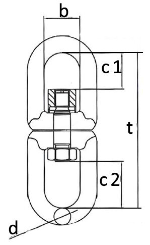 Grade 80 Ball Bearing Swivel LEIK10SS blueprint