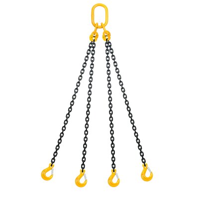 Chain sling 4-legs with latch hooks, grade 80