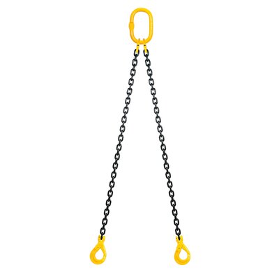 Chain sling 2-legs with safety hooks, grade 80