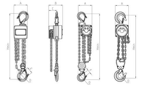 Aluminium Mini chain blocks KTS blueprint