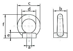 Lifting eye nut DIN 582 AISI 316 NSMH blueprint