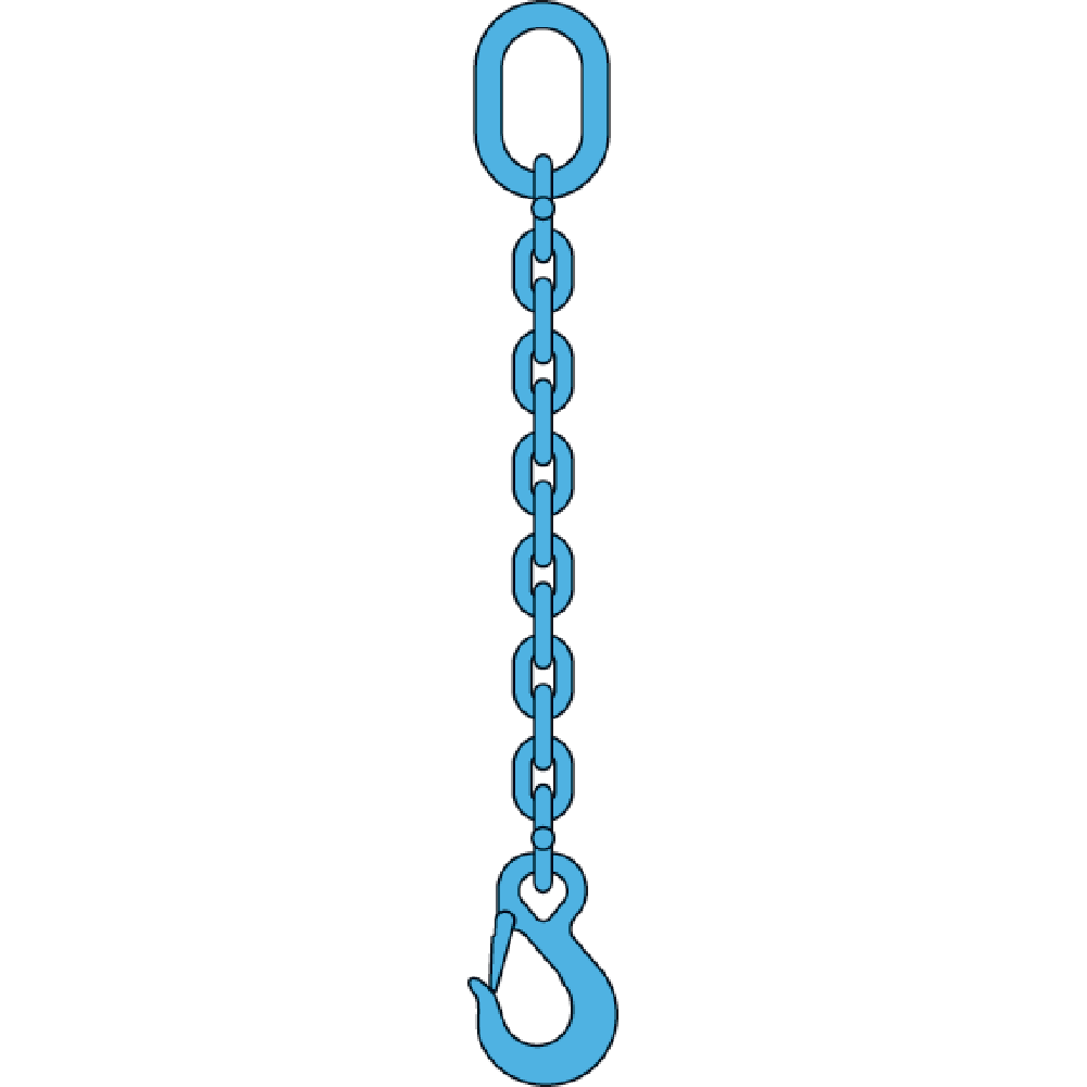 Chain sling 1-leg with latch hook, grade 100 