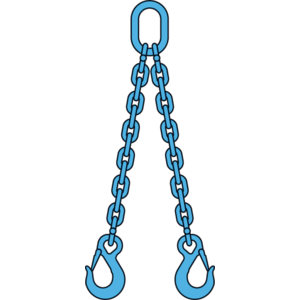 Chain sling 2-legs with latch hooks, grade 100 
