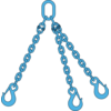 Chain sling 3-legs with latch hooks and grab hooks, grade 100 