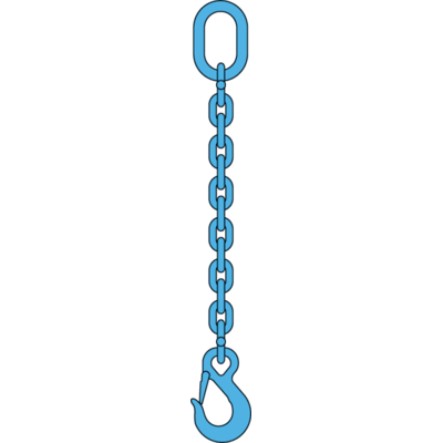 Chain sling 1-leg with latch hook, grade 100 