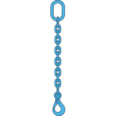 Chain sling 1-leg with safety hook, grade 100 