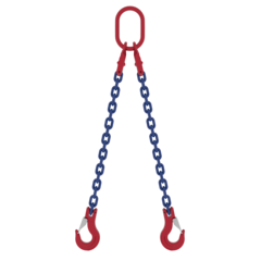 Two leg chain sling with MC2 masterlink and SHC latch hook