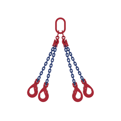 Four leg chain sling with MC4 masterlink and SLC safety hook