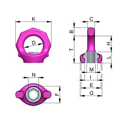 High quality RUD Lifting Eye Starpoint VRM with octagonal lifting eye.