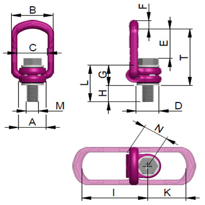 RUD VLBG-PLUS lifting eye measurements