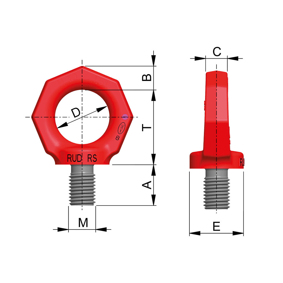 Lifting Eye Bolt RUD RS-M, Metric fine thread | Certex Poland