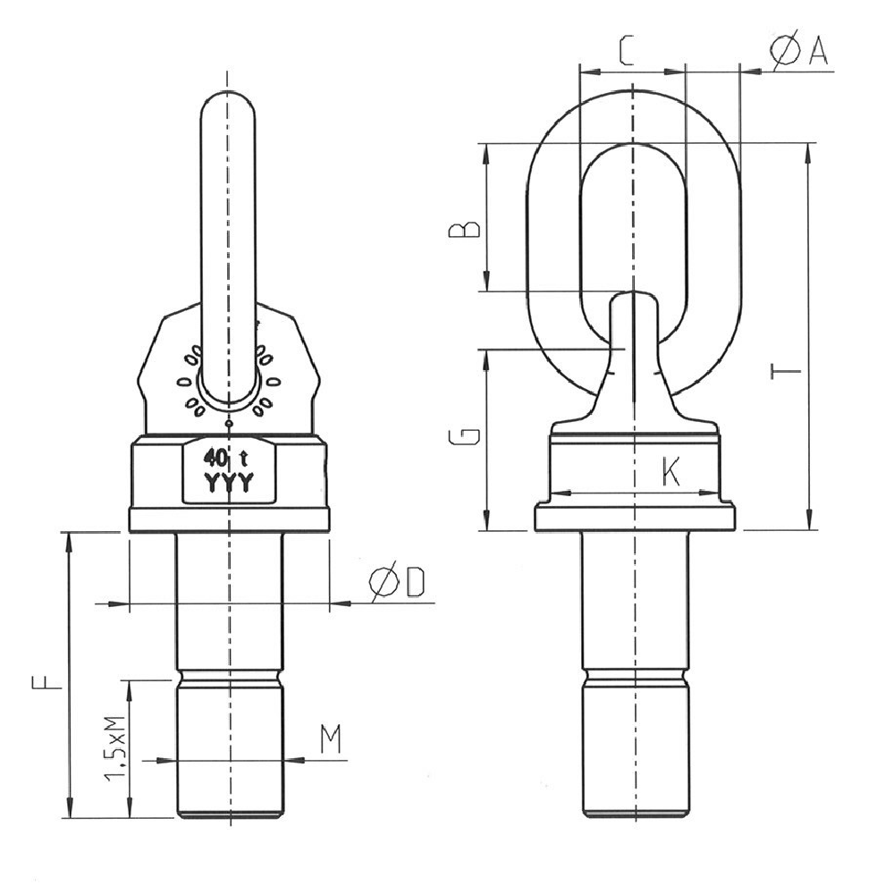 Quality Lifting Eye WBG and the eyes can be loaded with working load limit in all directions. 