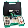 Manual ergonomically designed, lightweight hydraulic tool for one handed crimping.