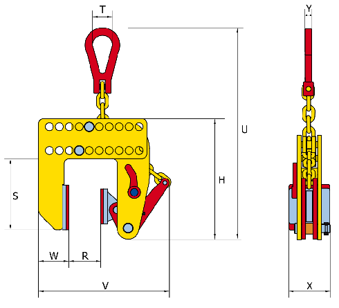 Vertical Lifting Clamp TNMK drawing
