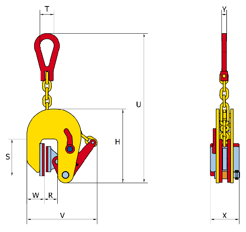 Vertical Lifting Clamp TNMK drawing