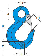 Yoke Eye Sling Hook X-044/S Grade 10 measurements