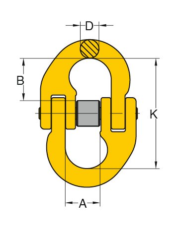 Yoke Connecting Link YA Grade 8 measurements